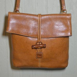 Dooney & Bourke Florentine Leather Natural  Toggle Crossbody Purse Bag